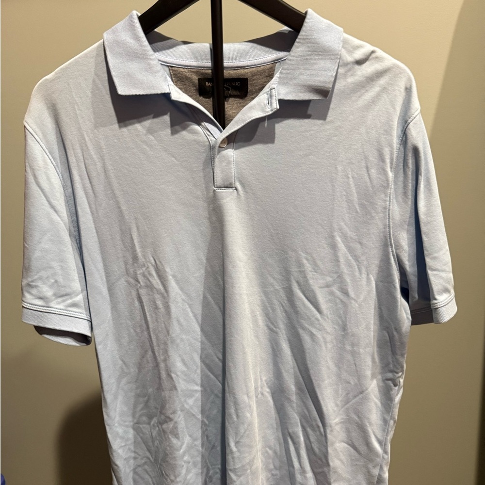Banana Republic Blue Polo Shirt Classic Knit Short Sleeve